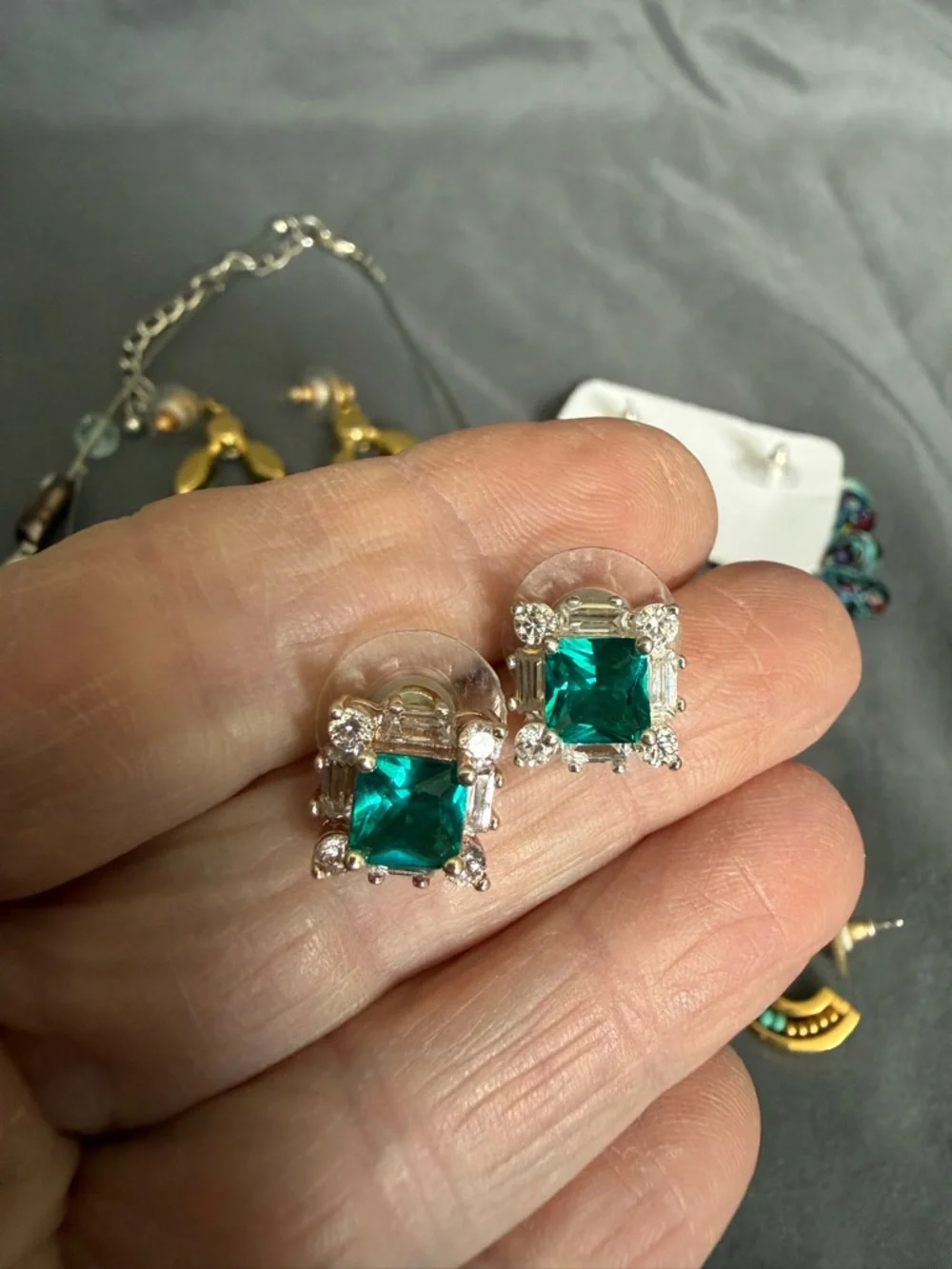 Vintage to New Turquoise and Aqua Jewelry Lot - Picture 11 of 12